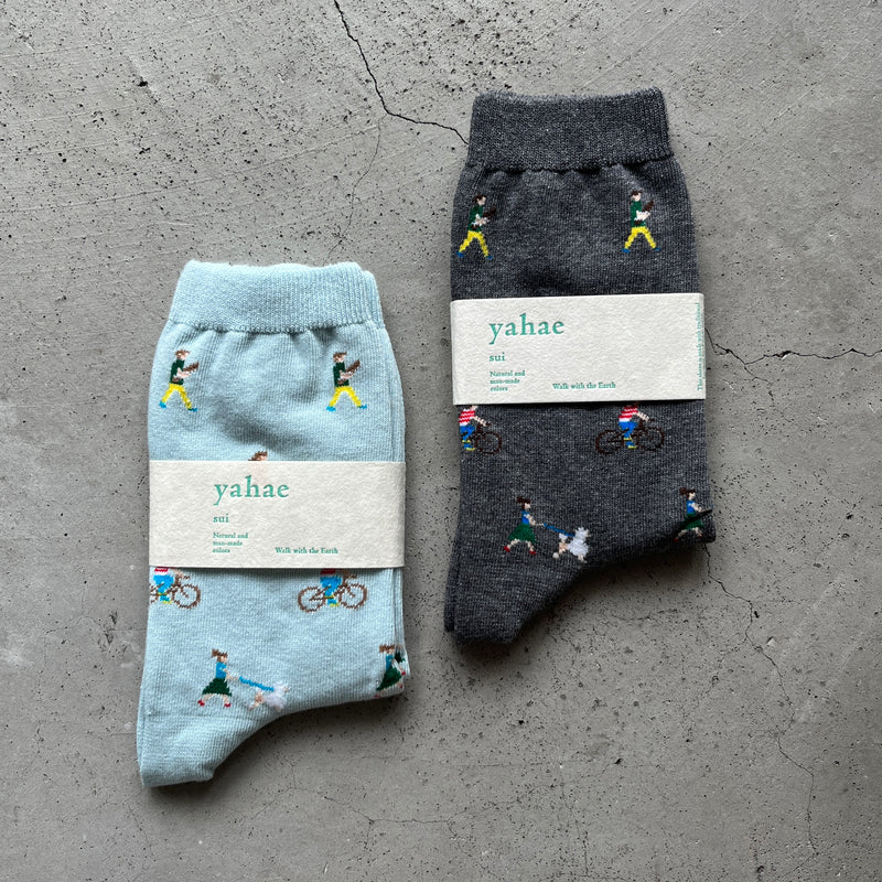 4-9001｜Organic Cotton Walk Pattern Socks