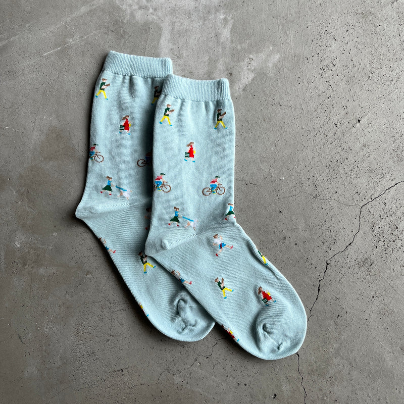 4-9001｜Organic Cotton Walk Pattern Socks