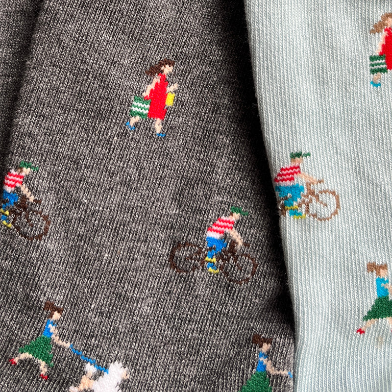4-9001｜Organic Cotton Walk Pattern Socks