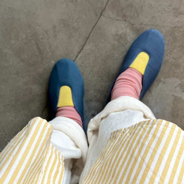 4-2007｜Organic Cotton Ribbed Middle Socks