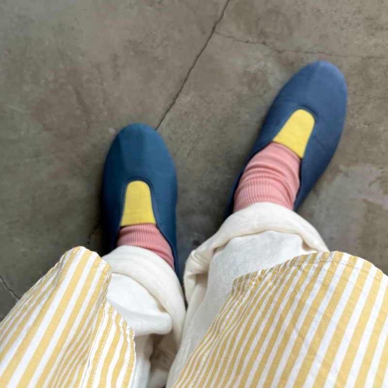 4-2007｜Organic Cotton Ribbed Middle Socks