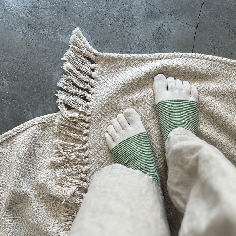 4-2006｜Organic Cotton Linen Toe Ankle Socks