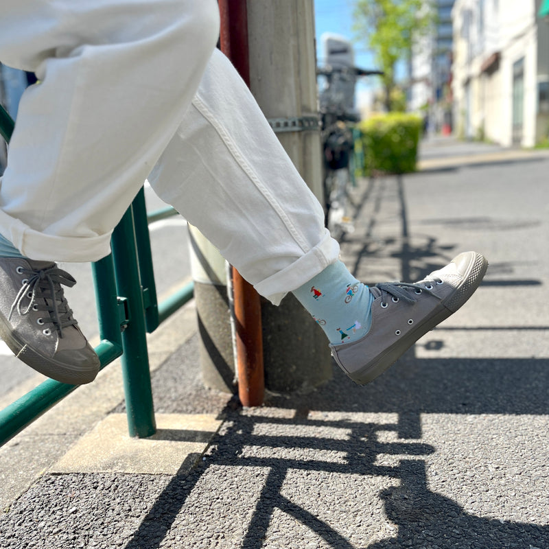 4-9001｜Organic Cotton Walk Pattern Socks