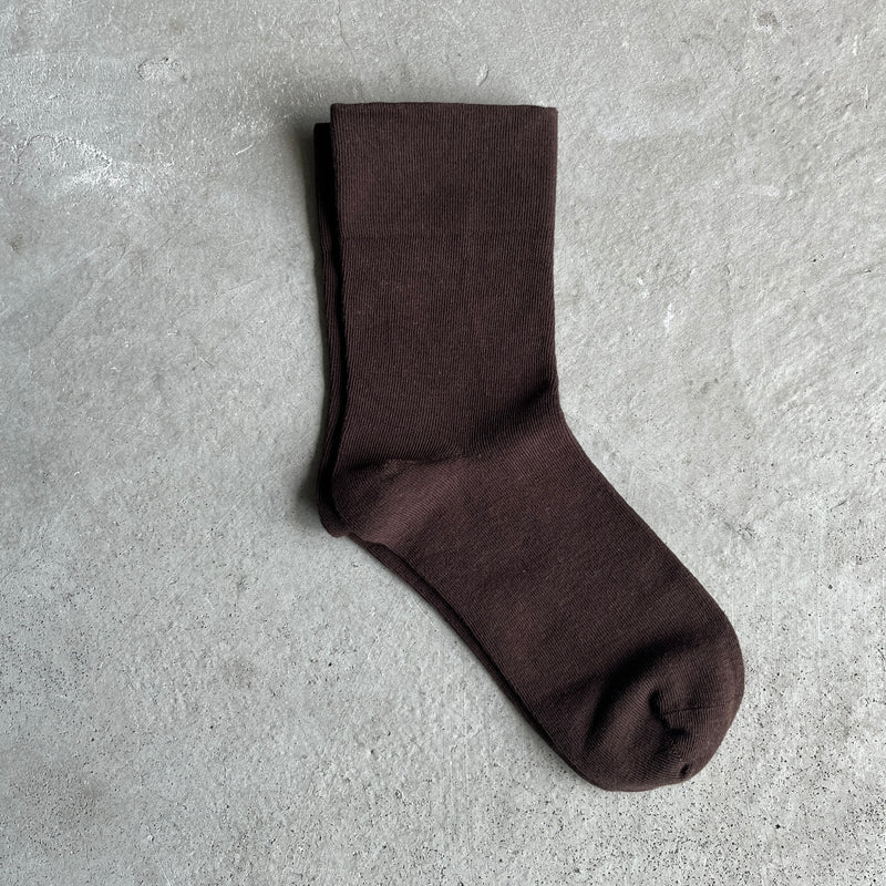 4-1000｜Organic Cotton Rubber Free Plain Socks