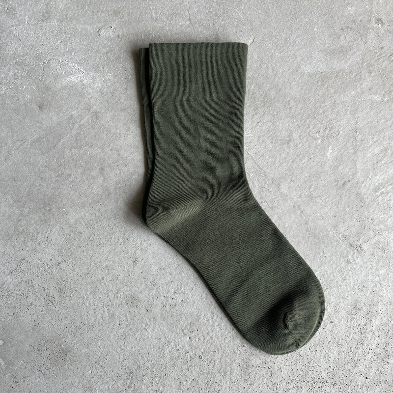 4-1000｜Organic Cotton Rubber Free Plain Socks