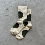 4-4015｜Organic Cotton Rubber Free Asymmetry Dot Socks