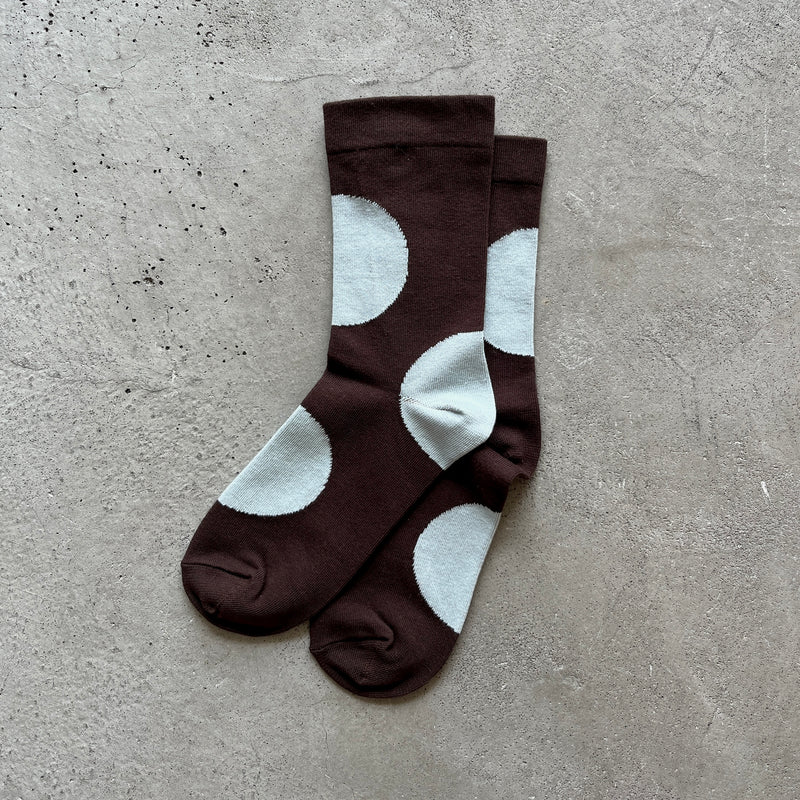 4-4015｜Organic Cotton Rubber Free Asymmetry Dot Socks
