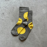 4-4015｜Organic Cotton Rubber Free Asymmetry Dot Socks
