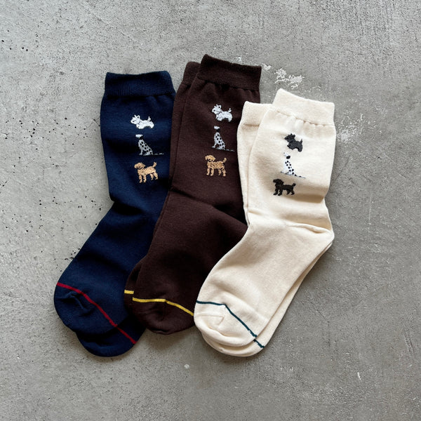 4-4017｜Organic Cotton Dogs Socks