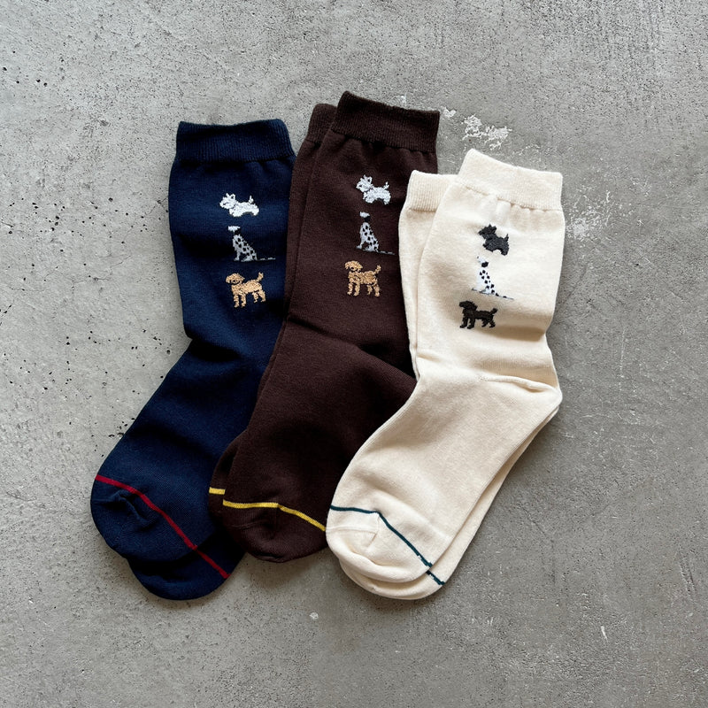 4-4017｜Organic Cotton Dogs Socks