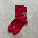4-4014｜Organic Cotton Rubber Free Flower Socks