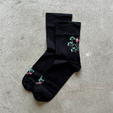 4-4014｜Organic Cotton Rubber Free Flower Socks