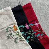 4-4014｜Organic Cotton Rubber Free Flower Socks