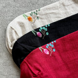 4-4014｜Organic Cotton Rubber Free Flower Socks