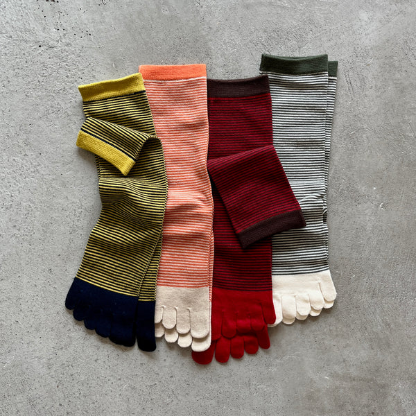 4-4018｜Organic Cotton Wool Toe Socks