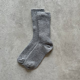 4-4016｜Organic Cotton Slab Ribbed Socks