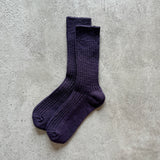 4-4016｜Organic Cotton Slab Ribbed Socks