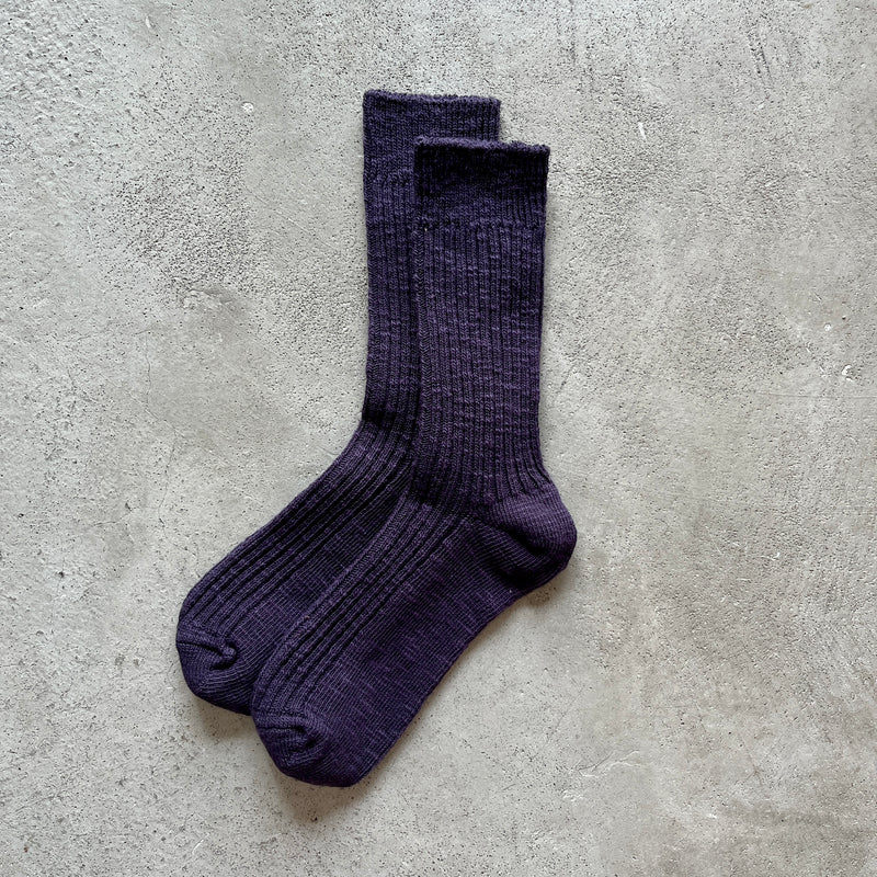 4-4016｜Organic Cotton Slab Ribbed Socks