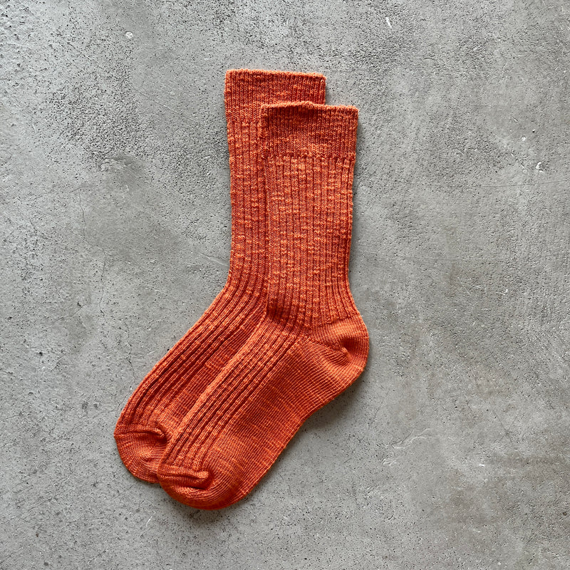 4-4016｜Organic Cotton Slab Ribbed Socks