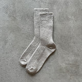 4-4016｜Organic Cotton Slab Ribbed Socks