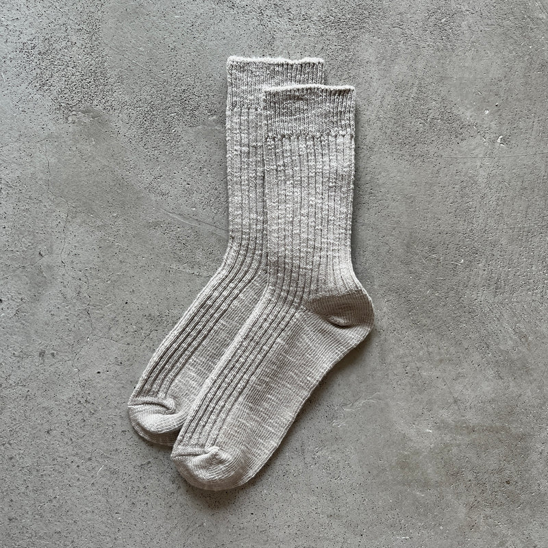4-4016｜Organic Cotton Slab Ribbed Socks