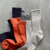4-4016｜Organic Cotton Slab Ribbed Socks