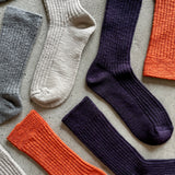 4-4016｜Organic Cotton Slab Ribbed Socks