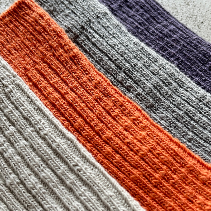 4-4016｜Organic Cotton Slab Ribbed Socks