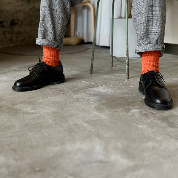 4-4016｜Organic Cotton Slab Ribbed Socks