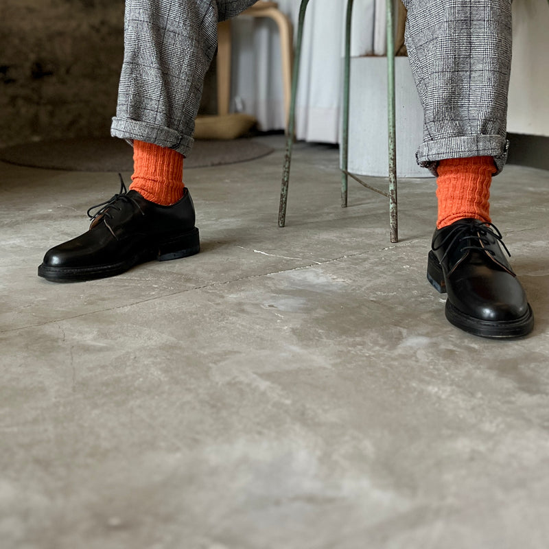 4-4016｜Organic Cotton Slab Ribbed Socks