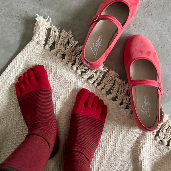 4-4018｜Organic Cotton Wool Toe Socks